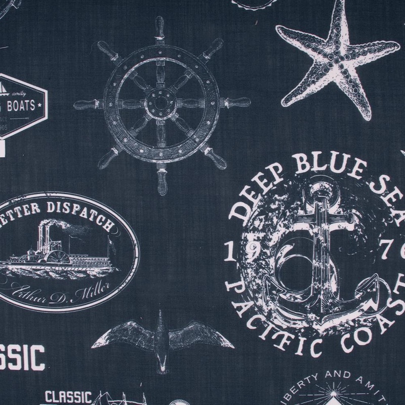 9 x 9 inch Home Decor Fabric - Bianca Collection - Marina - Navy