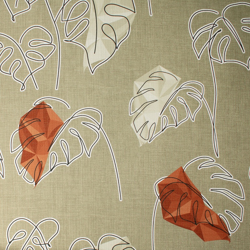 9 x 9 inch Home Decor Fabric - Bianca Collection - Palm - Rust