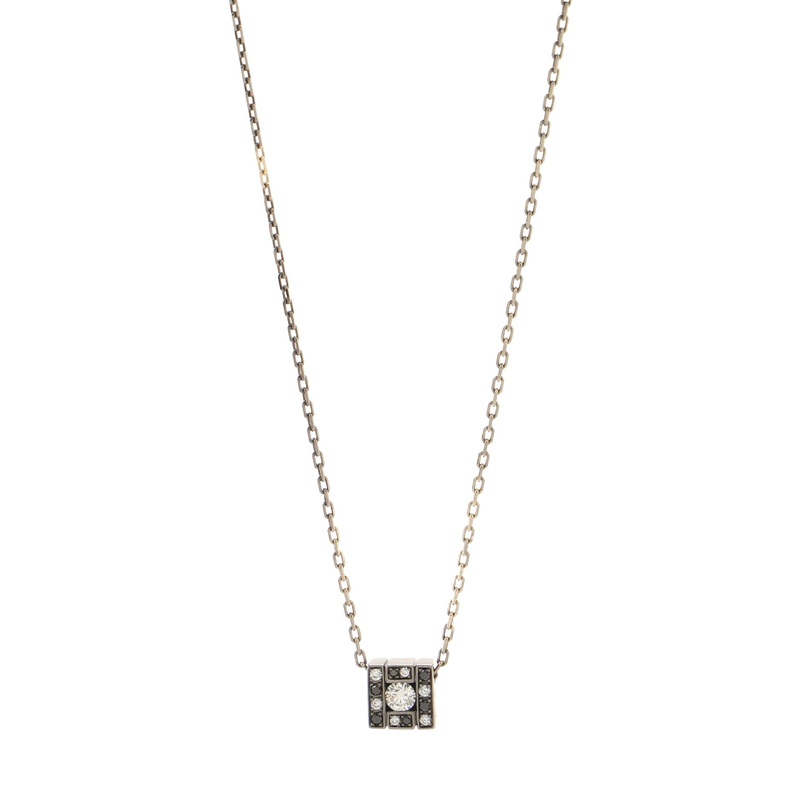 Belle Epoque Square Pendant Necklace 18K White Gold and Diamonds S744816652181