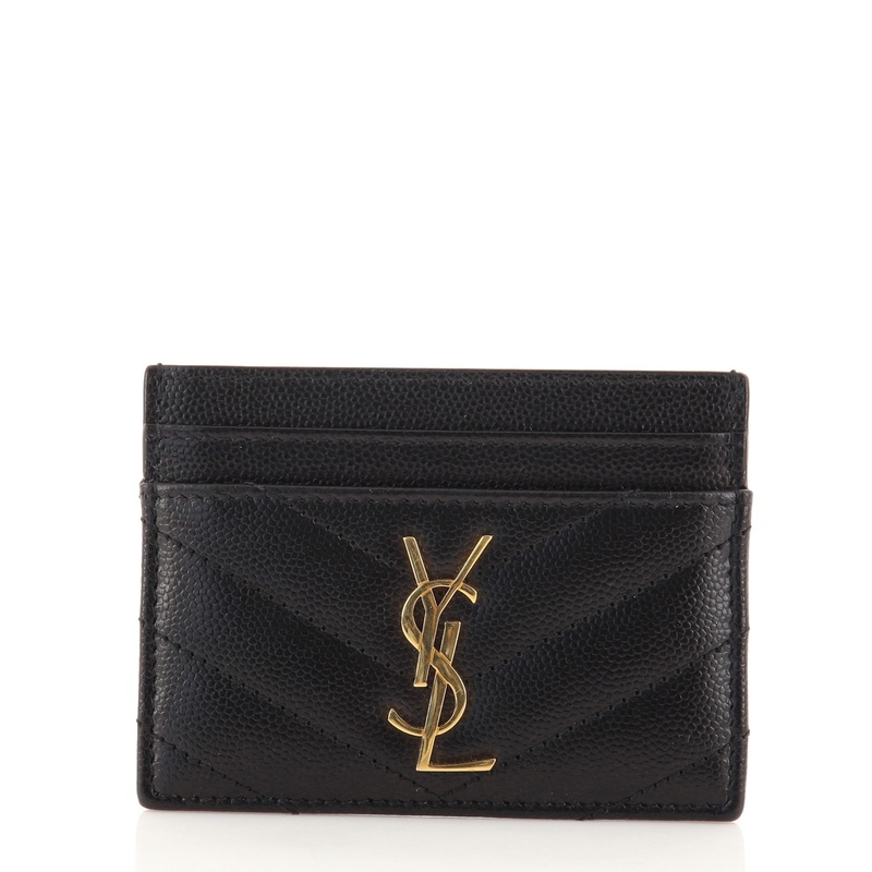 Classic Monogram Card Holder Matelasse Chevron Leather S744816579613
