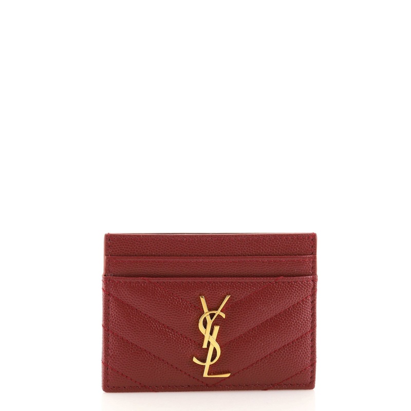 Classic Monogram Card Holder Matelasse Chevron Leather S744816599055