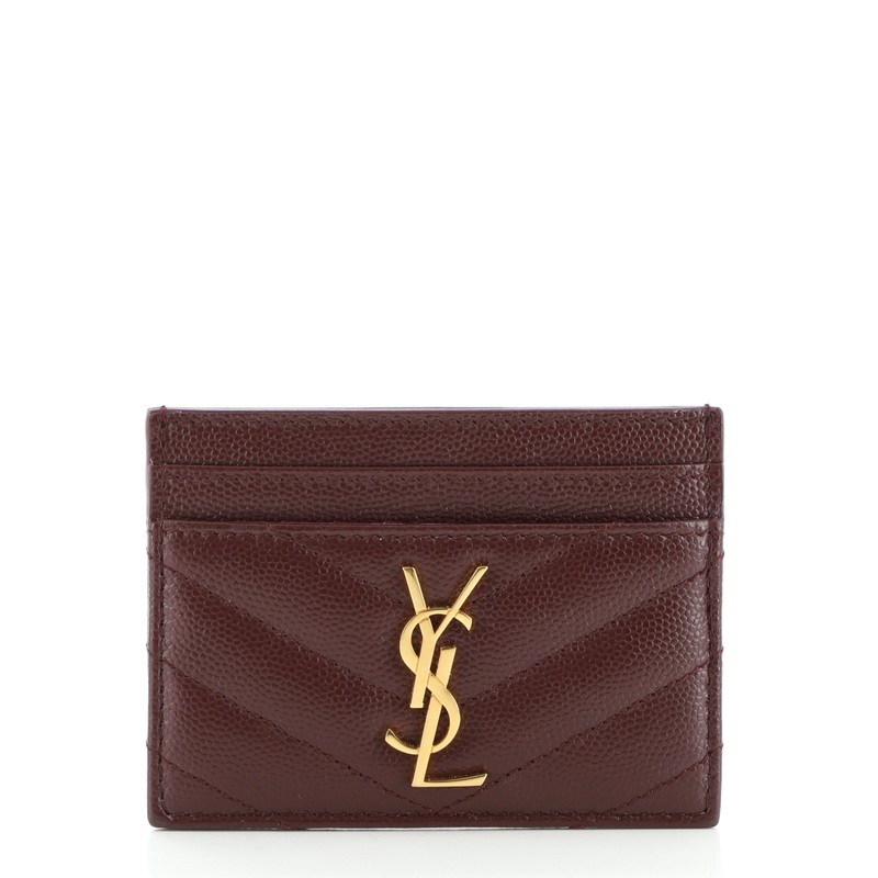 Classic Monogram Card Holder Matelasse Chevron Leather S744816600364