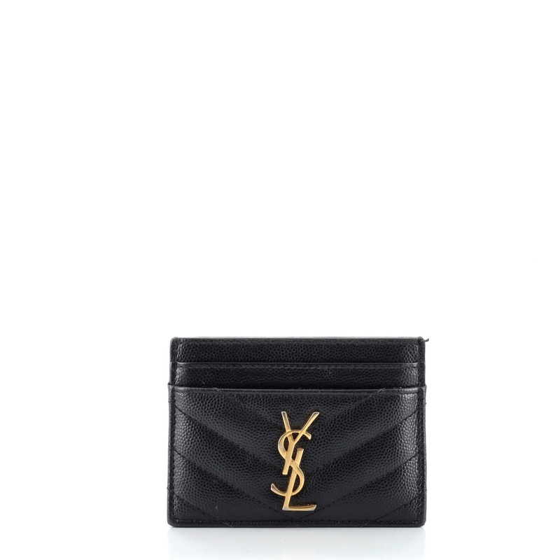 Classic Monogram Card Holder Matelasse Chevron Leather S744816637697