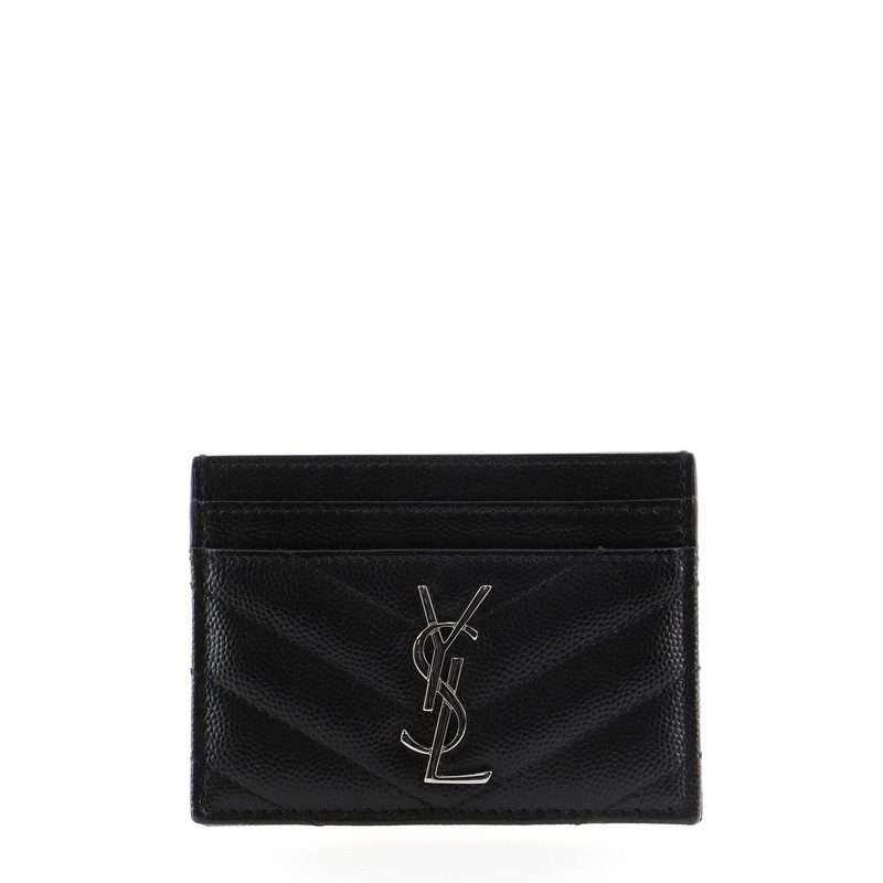 Classic Monogram Card Holder Matelasse Chevron Leather S744816695156