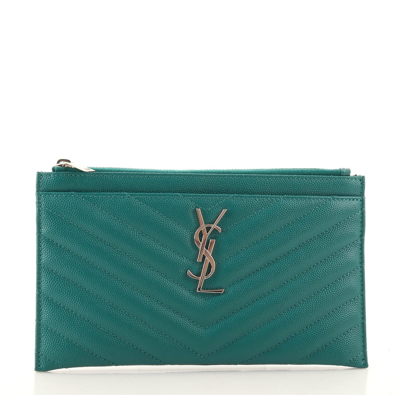 Classic Monogram Zip Bill Pouch Matelasse Chevron Leather Medium S744816569550