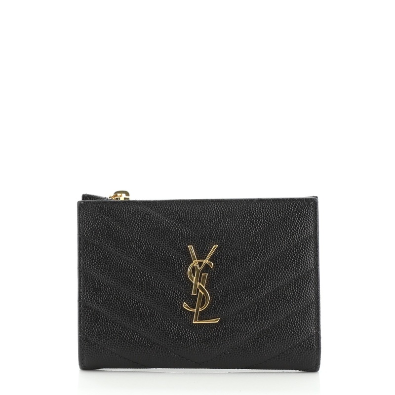 Classic Monogram Zipped Bifold Wallet Matelasse Chevron Leather Small S744816604021