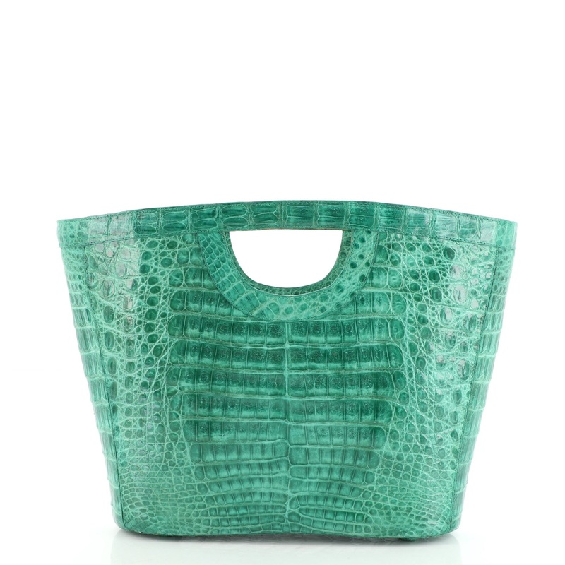 Cut-Out Handle Tote Crocodile Medium