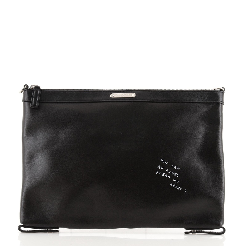 Doodle Zip Pouch Printed Leather