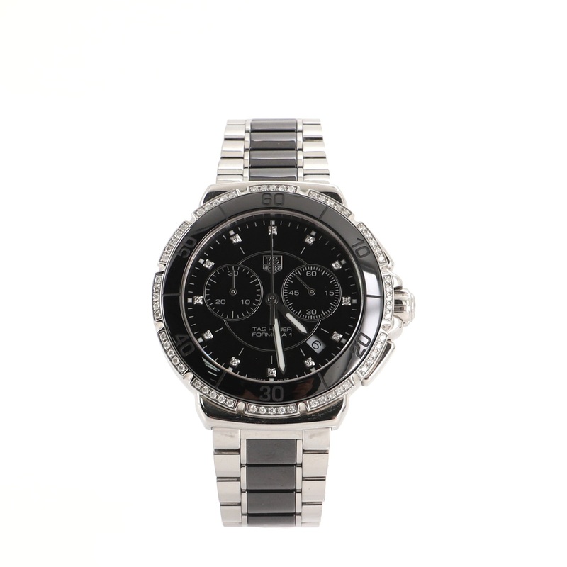 Formula 1 Chronograph Quartz Watch Ceramic and Stainless Steel with Diamonds 41