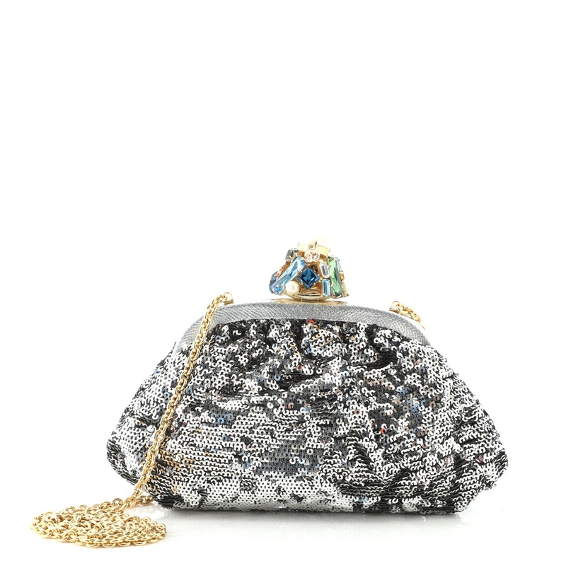 Miss Dea Frame Clutch Sequins