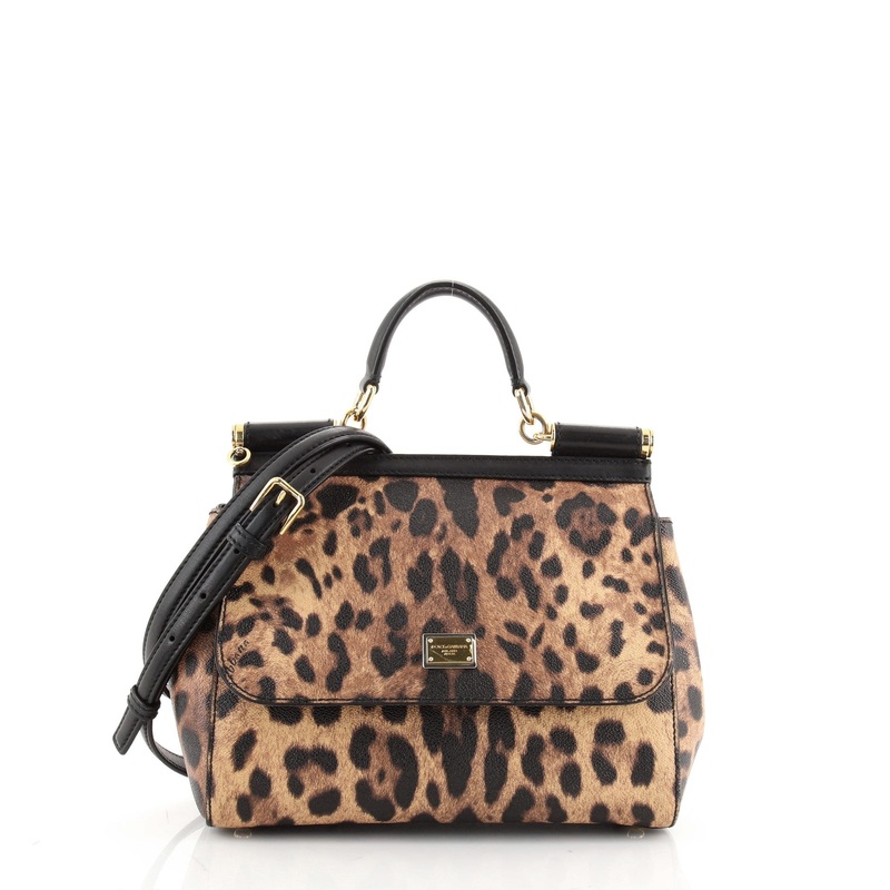 Miss Sicily Bag Leopard Print Leather Medium S744816638052