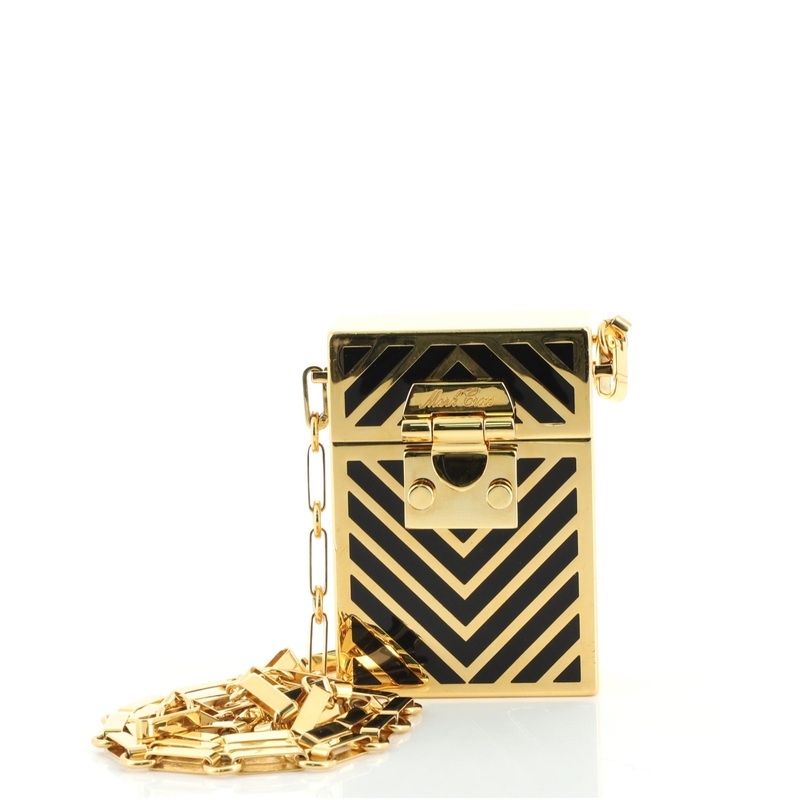 Nicole Evening Box Bag Chevron Metal and Enamel Mini