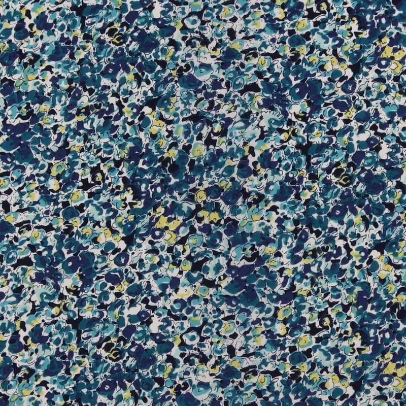 Printed polyester - TESSA - 031 - Navy