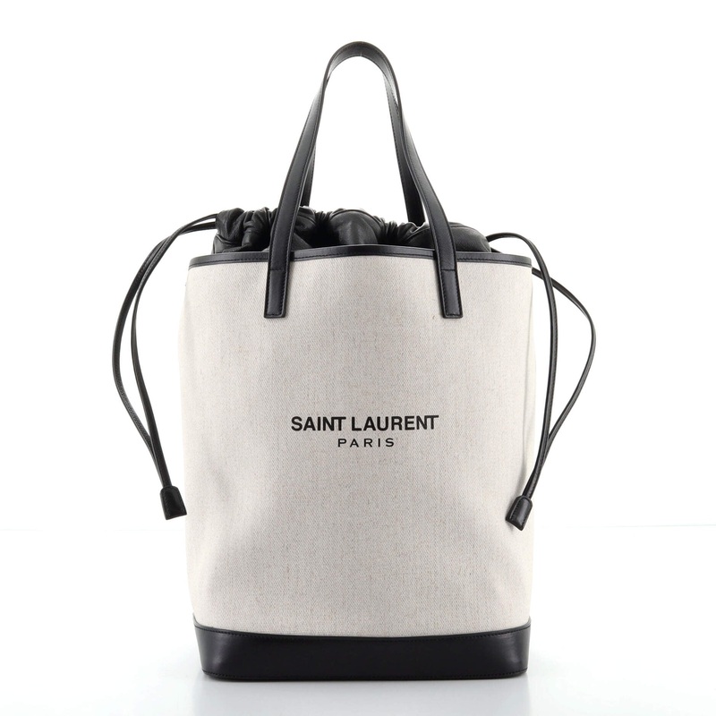 Teddy Shopping Tote Canvas with Leather Large S744816640319