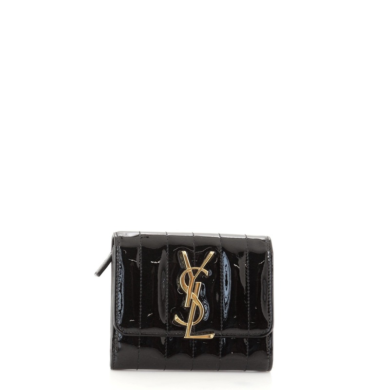 Vicky Flap Wallet Vertical Quilted Patent Compact S744816659207