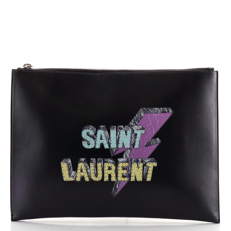 Zip Pouch Printed Leather Medium S744816592953