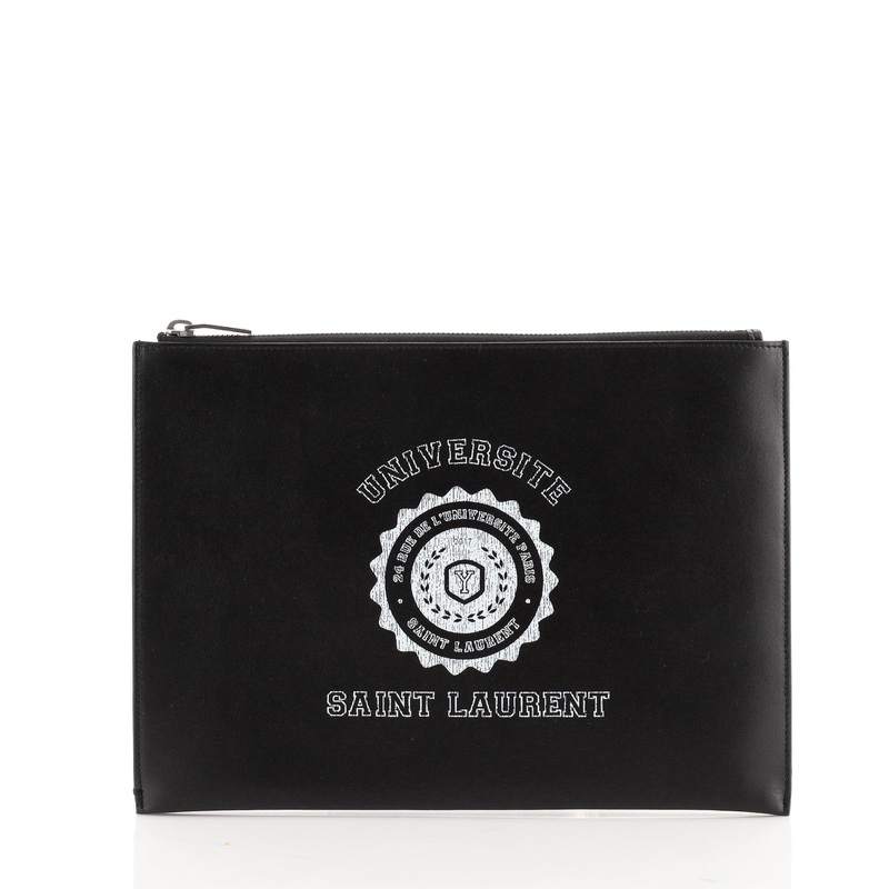 Zip Pouch Printed Leather Medium S744816683564