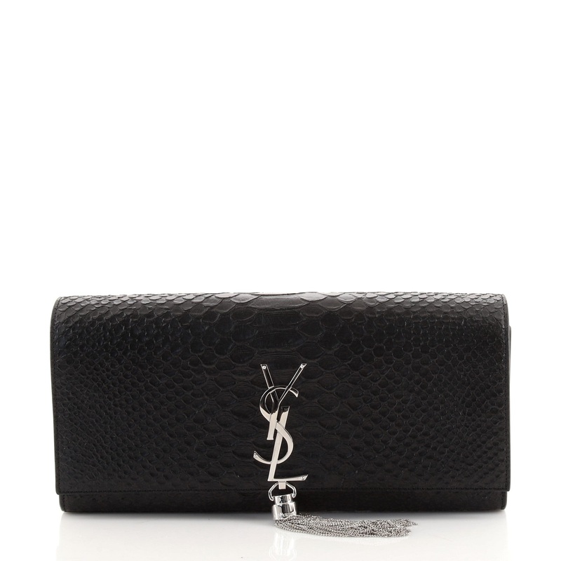 Classic Monogram Tassel Clutch Snake Embossed Leather Long S744816625281