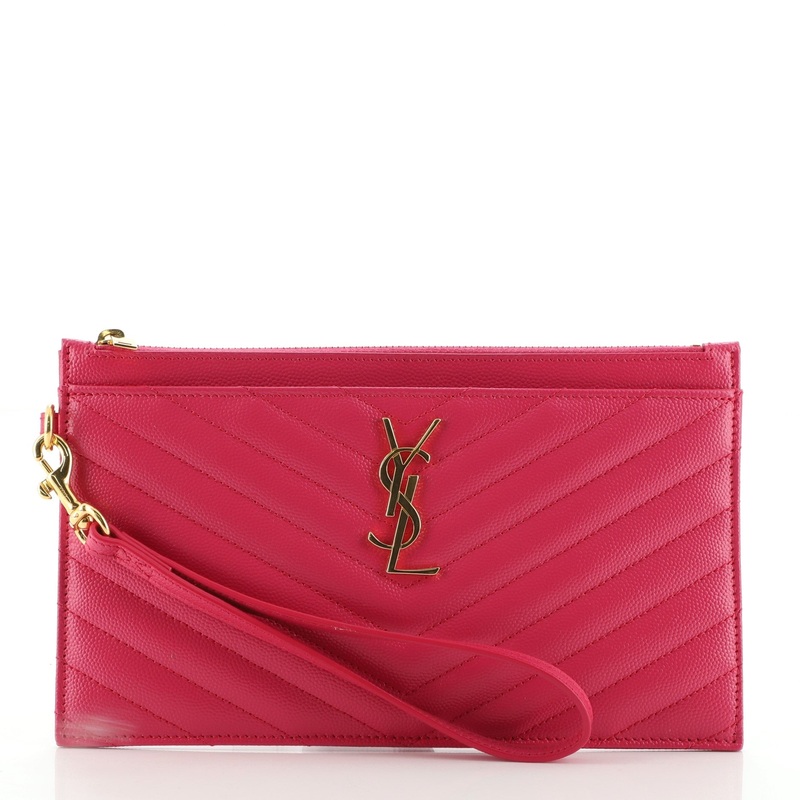 Classic Monogram Zip Bill Pouch Matelasse Chevron Leather Large S744816592851