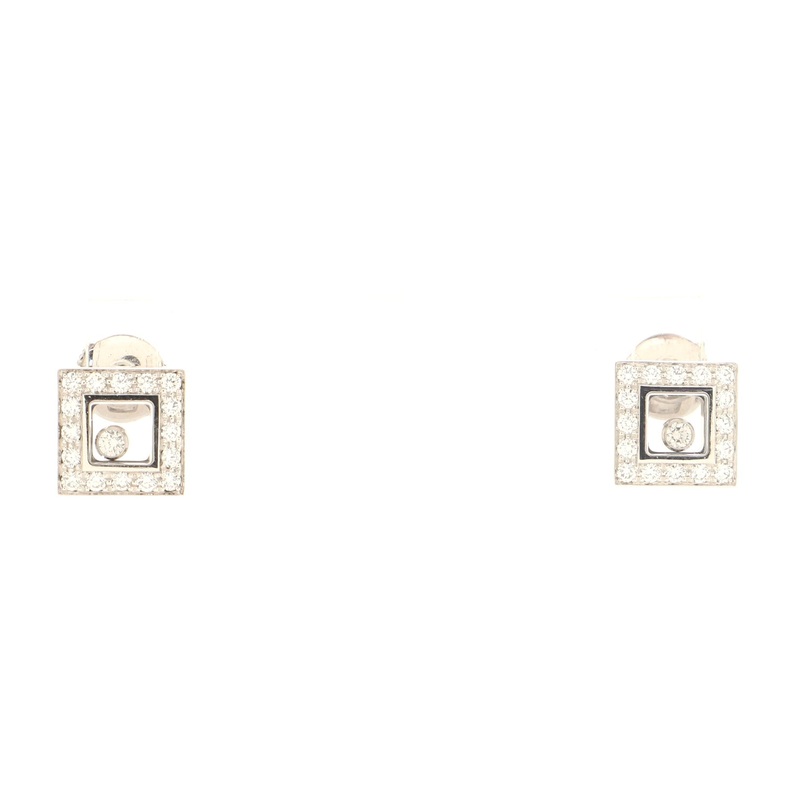 Happy Stud Earrings 18K White Gold and Diamonds