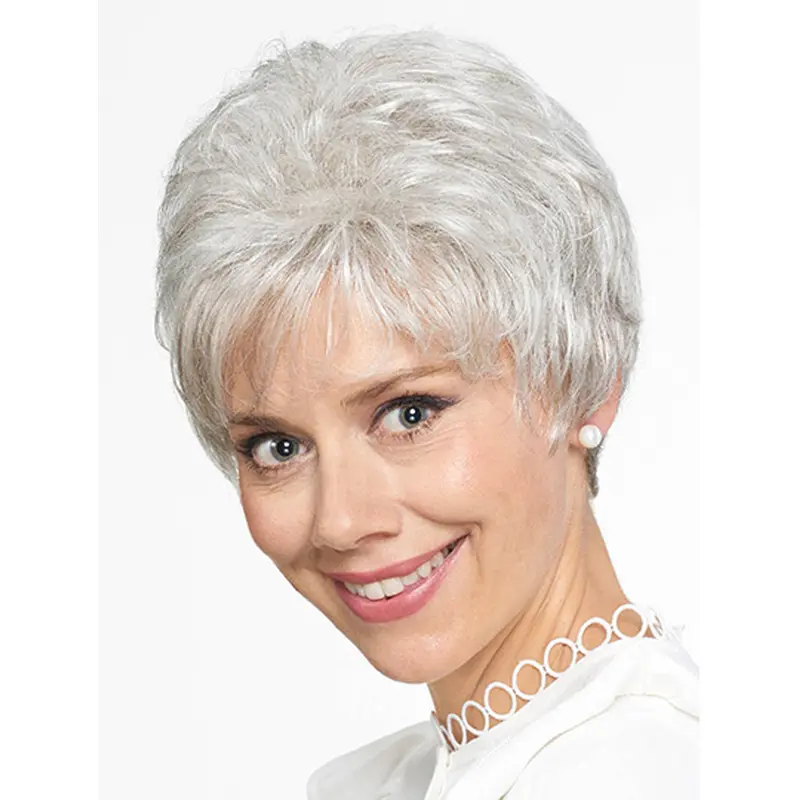 Short Grey Straight 8" Grey Wigs