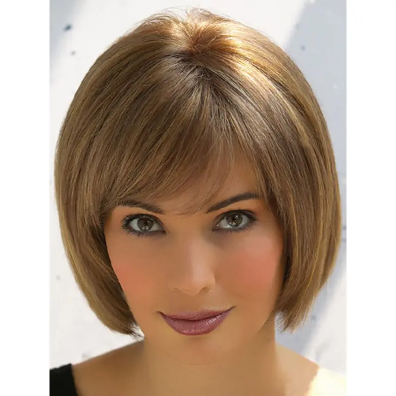 Incredible Brown Straight Short Human Hair Wigs