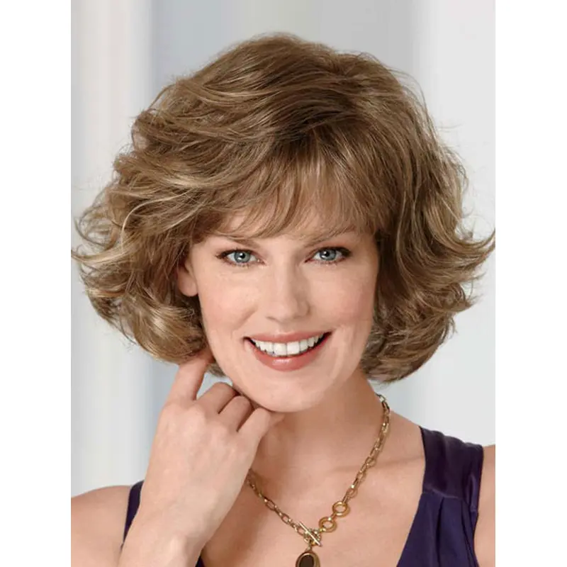Lace Front Elegant Wavy Synthetic Medium Wigs
