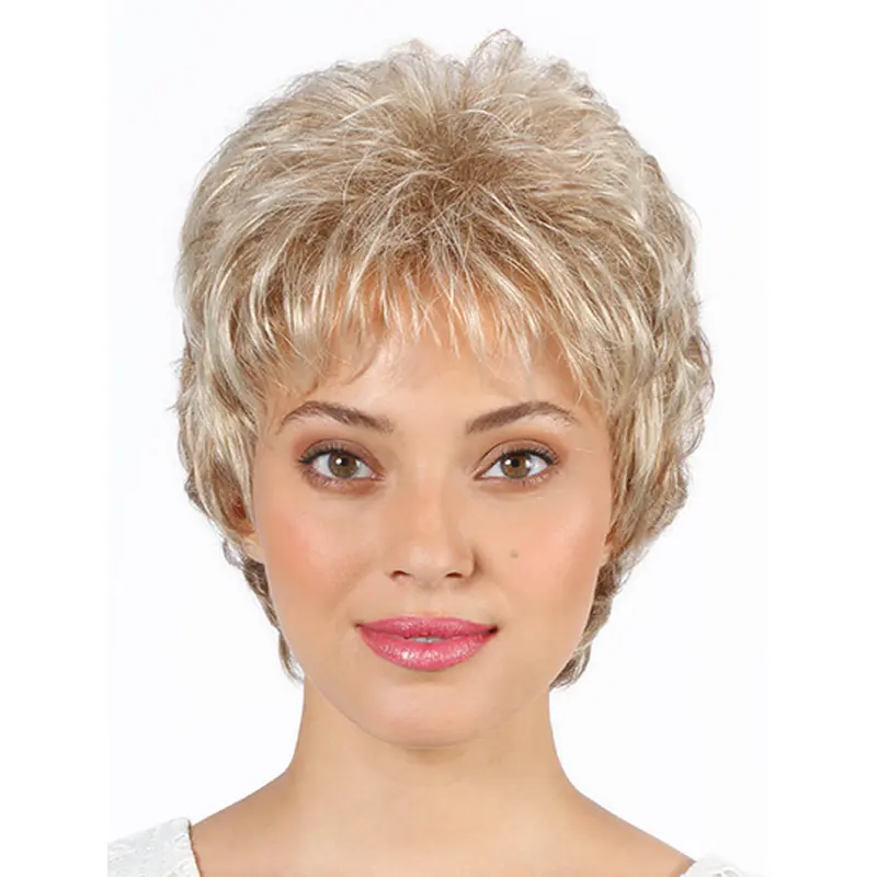 8" Wavy Capless Synthetic Layered Short Wigs For Sale
