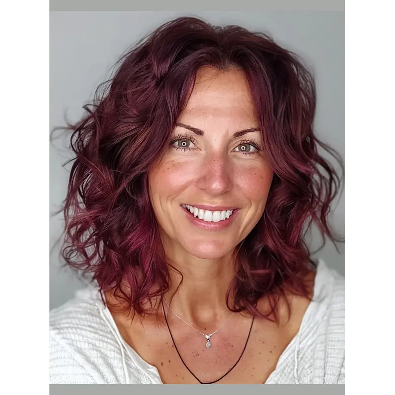 Lace Wig Medium Length Ombre/2 Tone Layered Remy Human Hair 14" Wavy Wigs