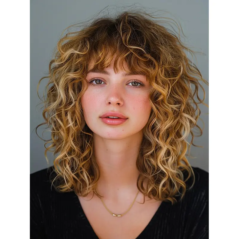 Medium Curly Blonde Wigs 14" Monofilament Remy Human Hair Wigs