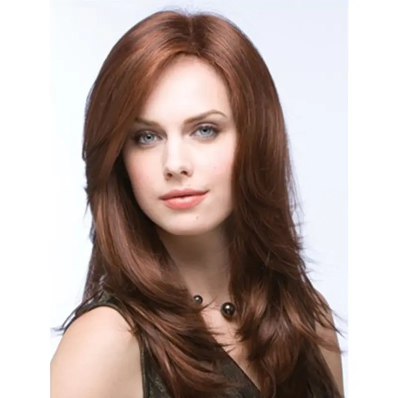 Auburn Layered Straight Faddish Long Wigs