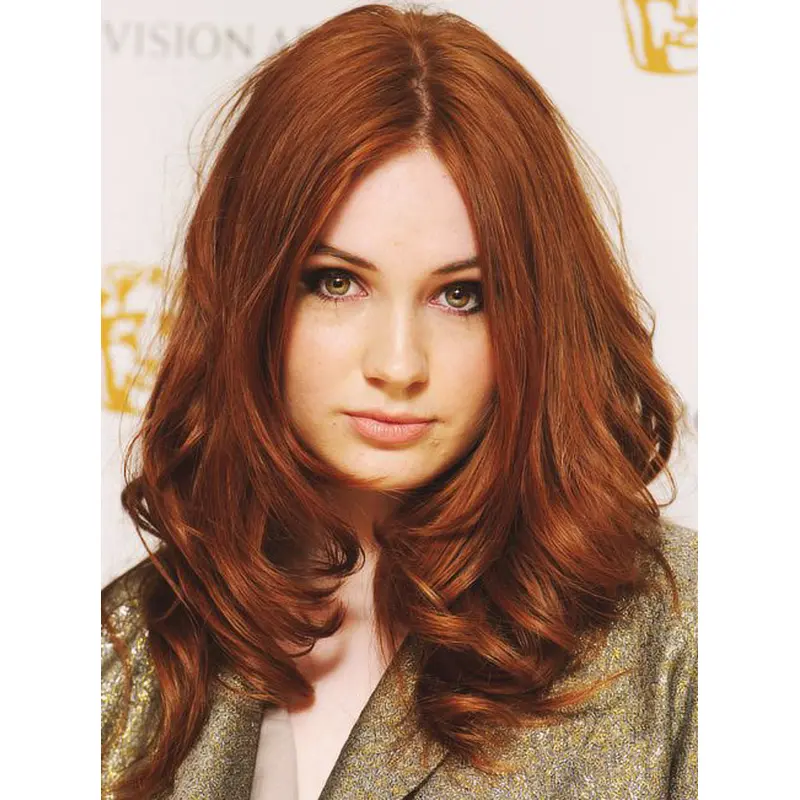 Comfortable Long Wavy Capless Copper Wigs 18 Inch