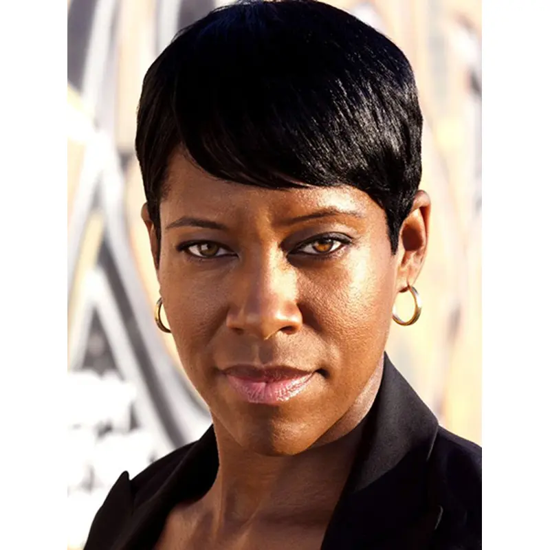 Boycuts Straight Short Black Lace Front Regina King Wigs