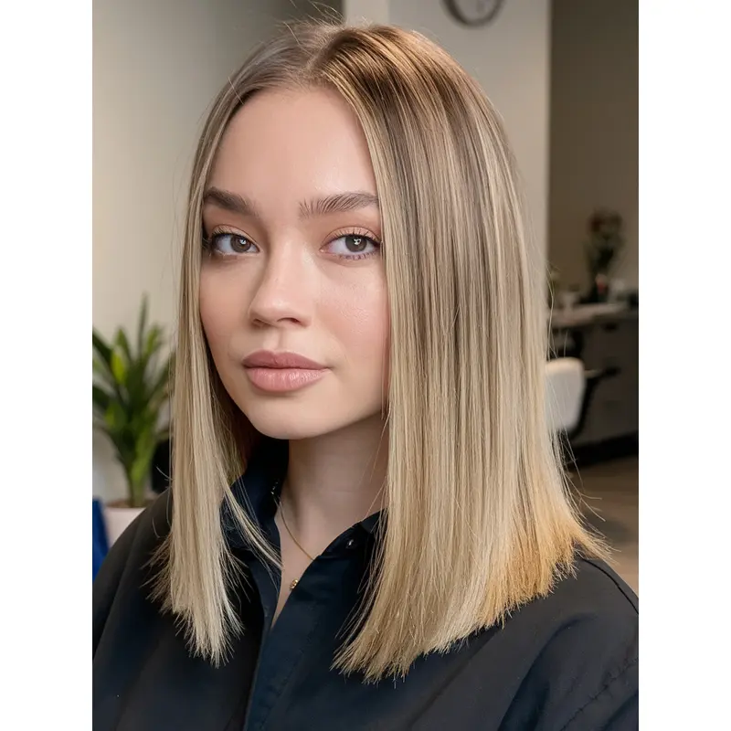 Medium Hair Wigs Bobs 12" Blonde Lace Front Wigs