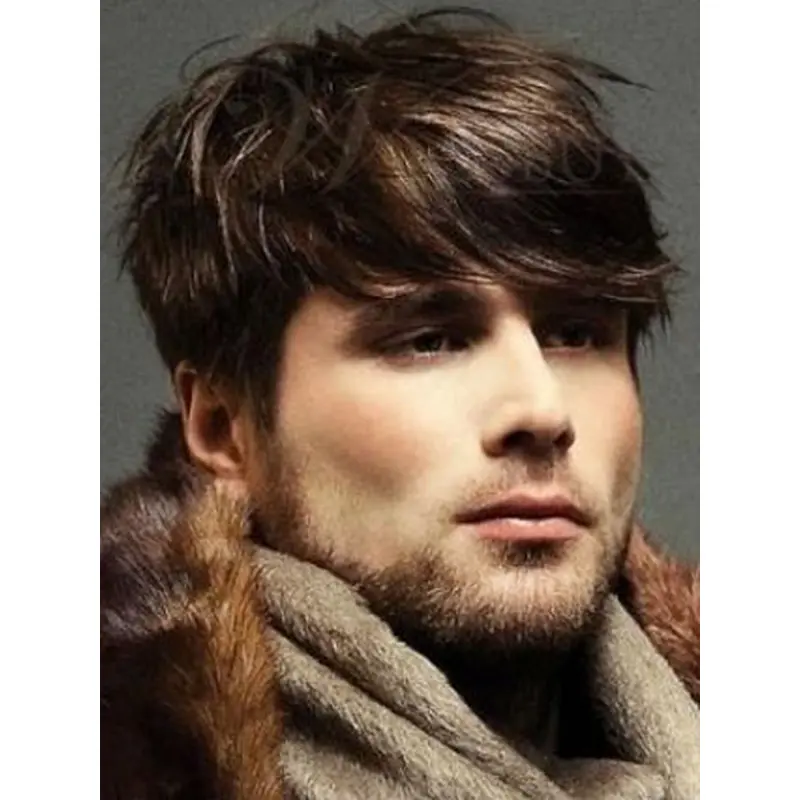 Fashionable Auburn Straight Short Men Wigs