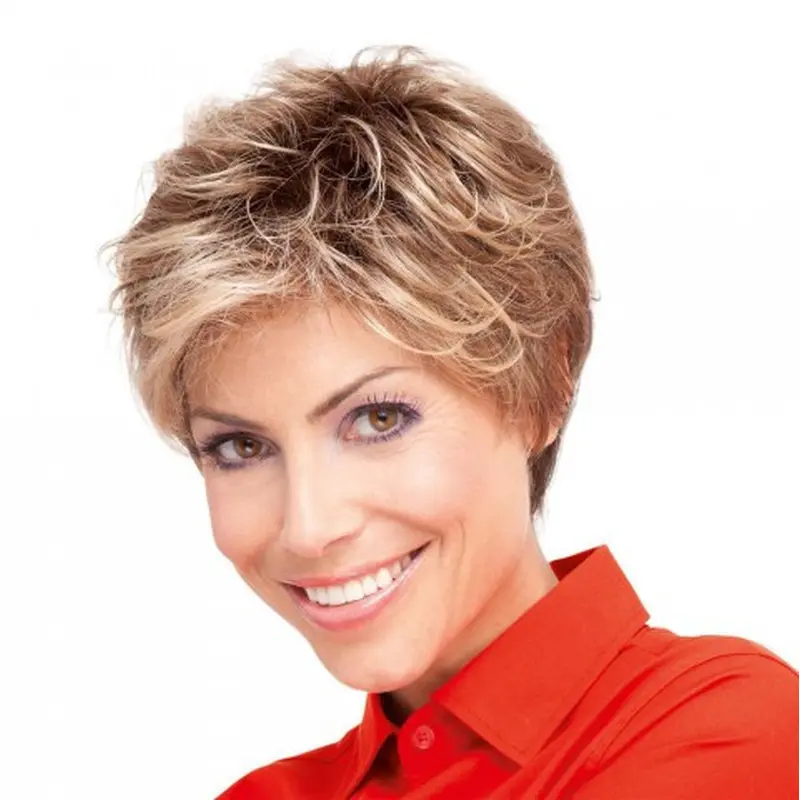 Blonde Curly Synthetic Sassy Short Wigs