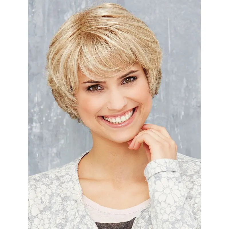 Monofilament Blonde Synthetic 8" Short Bob Haircuts