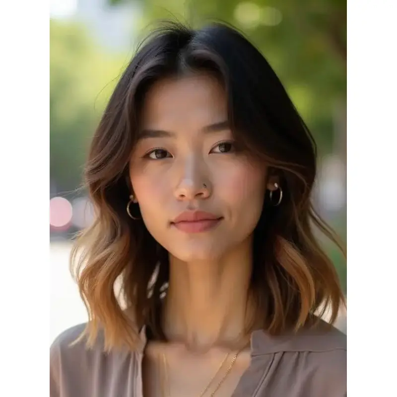 Medium Layered Wigs Lace Front Synthetic 14" Ombre/2 Tone Wavy Shoulder Length Wigs