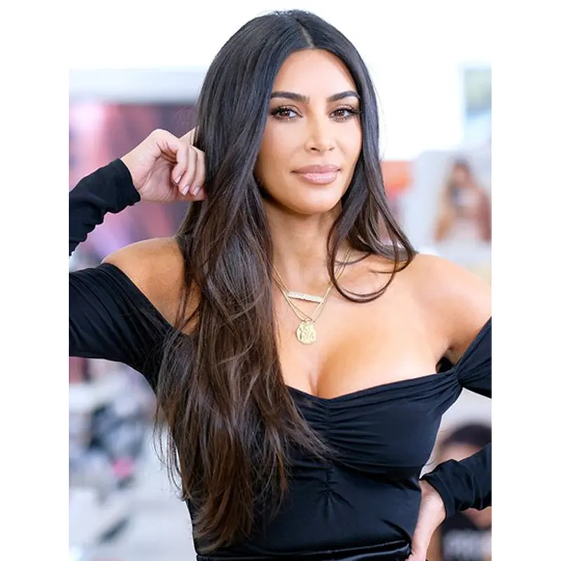 Long 24" Straight Without Bangs Full Lace Kim Kardashian Wigs