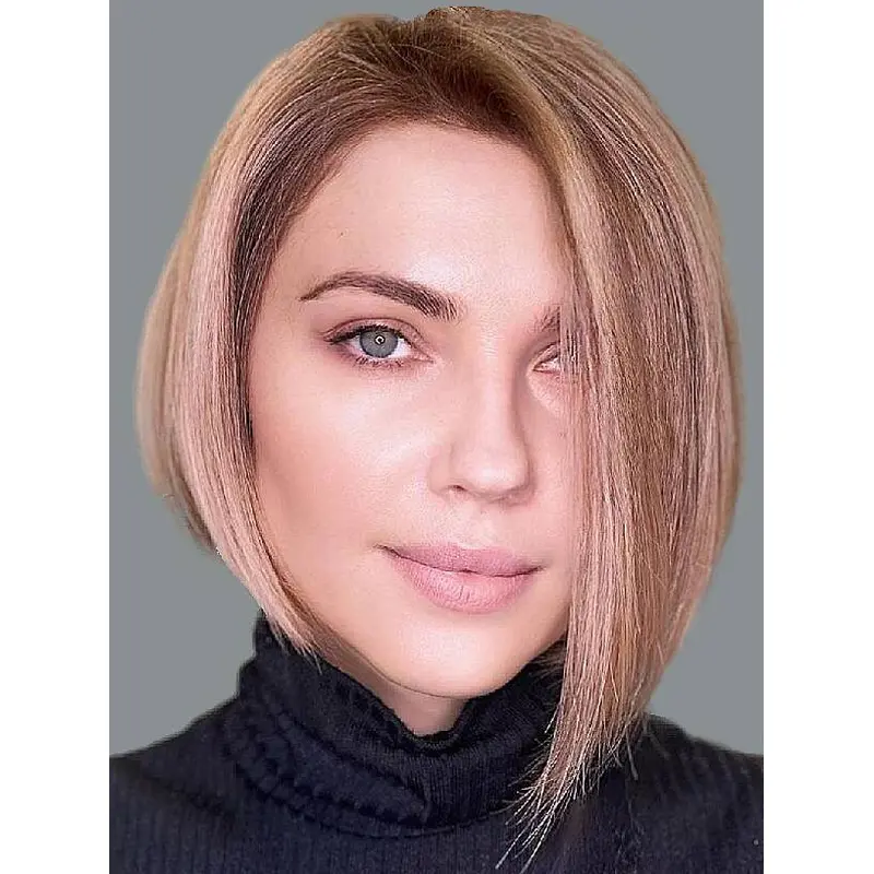 Blonde Bob Wig Synthetic 10" Straight Lace Front Chin Length Wigs