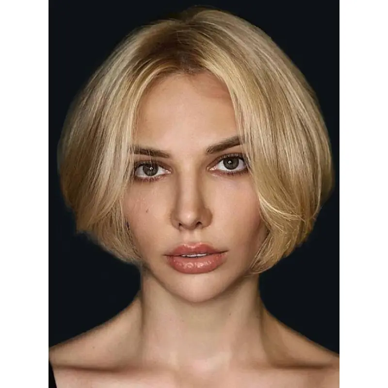 Blonde Bob Wig Synthetic 10" Straight Lace Front Chin Length Wigs
