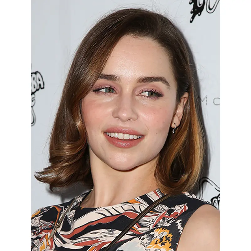 Wavy 12" Chin Length Brown Synthetic Emilia Clarke Wigs