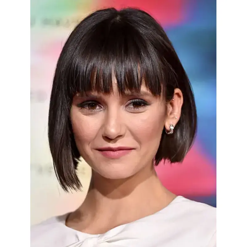 Bobs Straight Chin Length Brown Capless Nina Dobrev Wigs