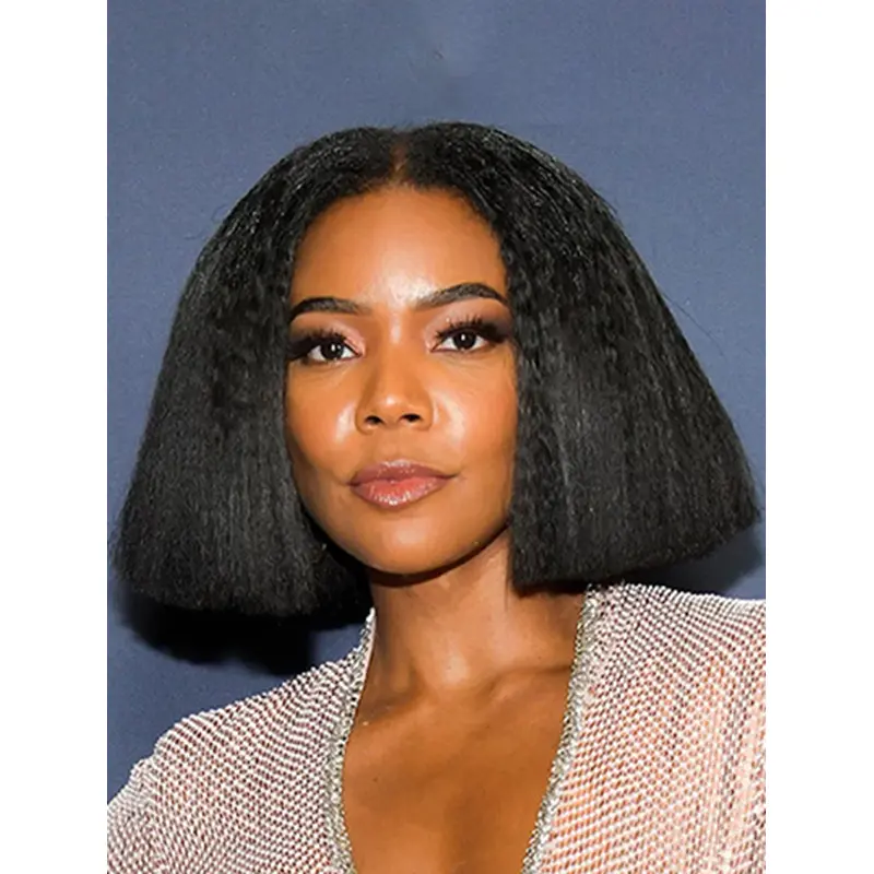 Bobs Yaki Chin Length Black Lace Front Gabrielle Union Wigs