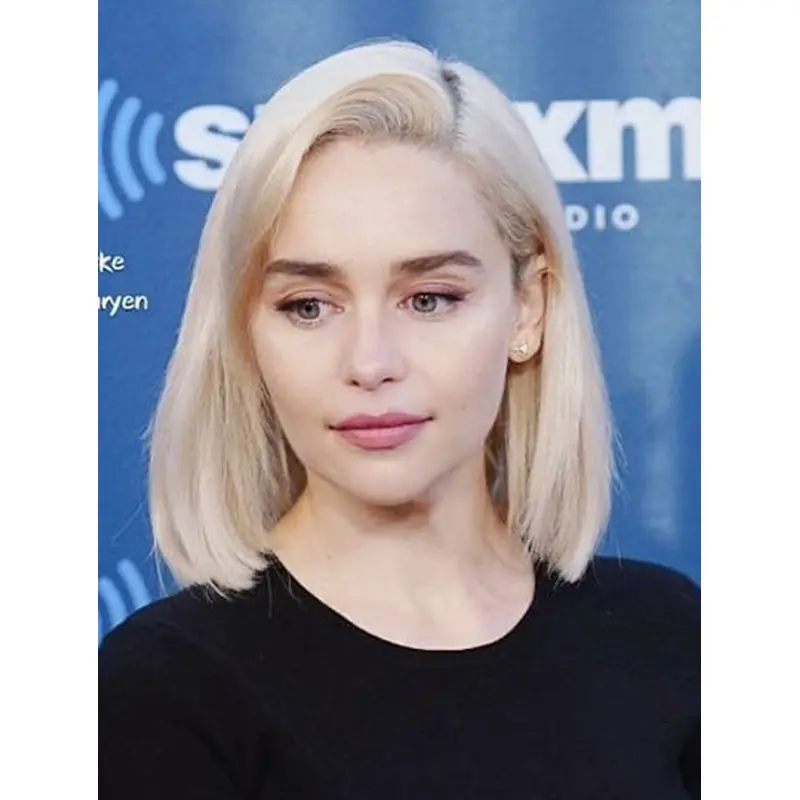 Straight 12" Chin Length Grey Synthetic Emilia Clarke Wigs