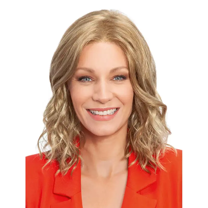 Blonde 14" Synthetic Shoulder Length Wavy Hand Tied Wigs