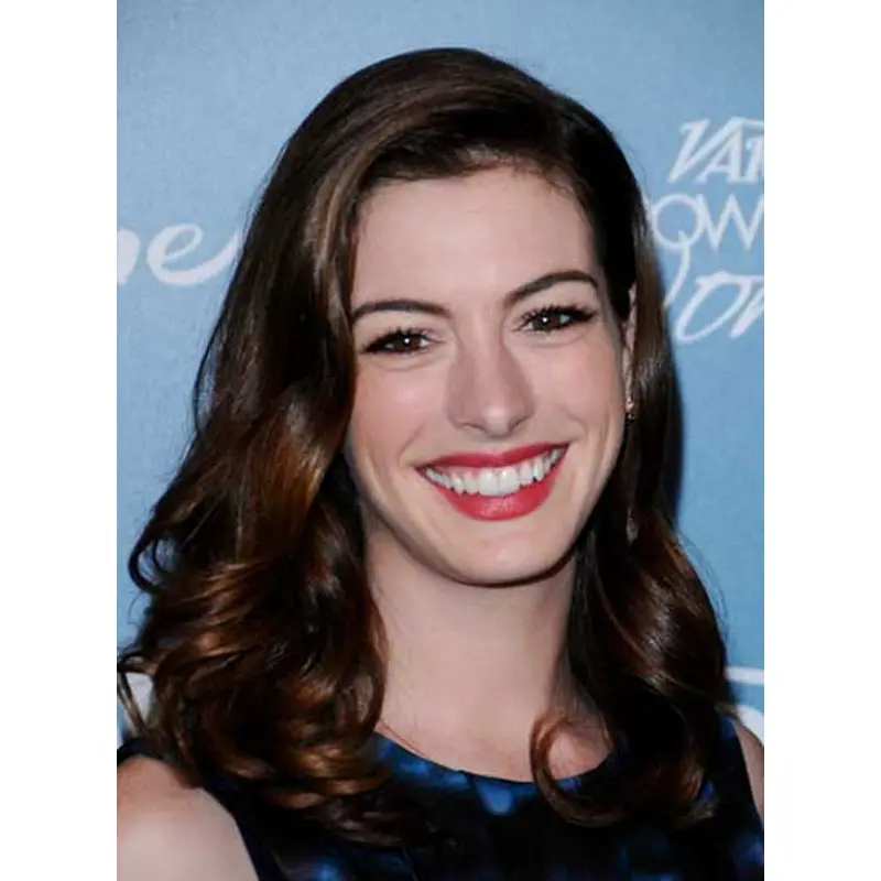 Discount Auburn Curly Long Anne Hathaway Wigs