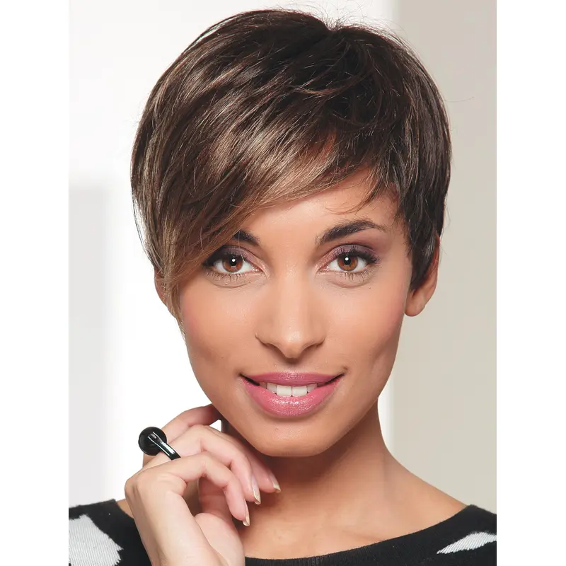 Fashional Brown Short Straight Boycuts New Design Wigs