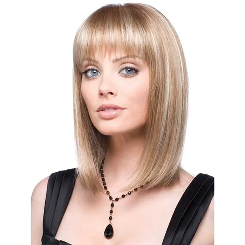 Discount Blonde Straight Shoulder Length Lace Front Wigs