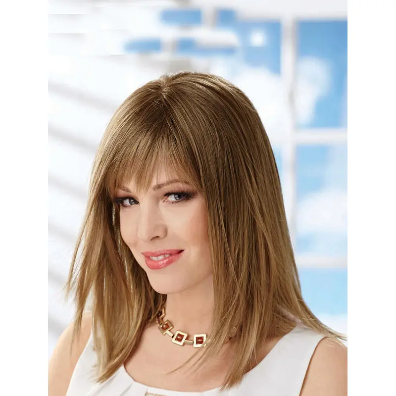Blonde Straight Synthetic Polite Medium Wigs